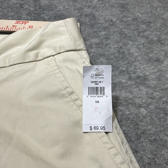 New Gap High Rise Pleated Wide Leg Khaki Women's Pants Size 16 Beige Light Wash - Picture 2 of 12